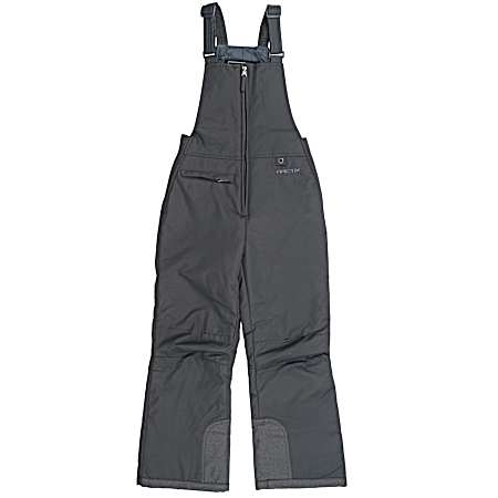 Kids Charcoal Insulated Snow Bibs