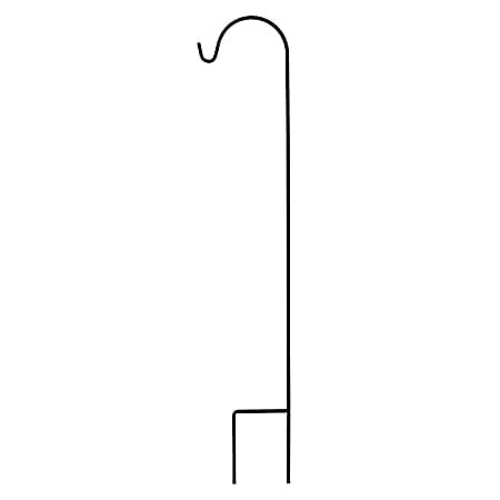65 in Matte Black UrbanGarden Square Short Single Shepherd Hook