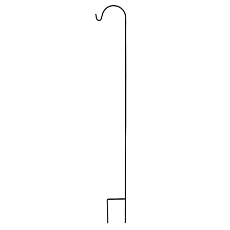 90 in Matte Black UrbanGarden Square Tall Single Shepherd Hook