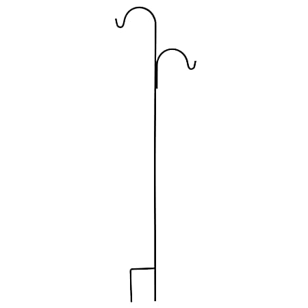 90 in Matte Black UrbanGarden Square Tall Offset Shepherd Hook