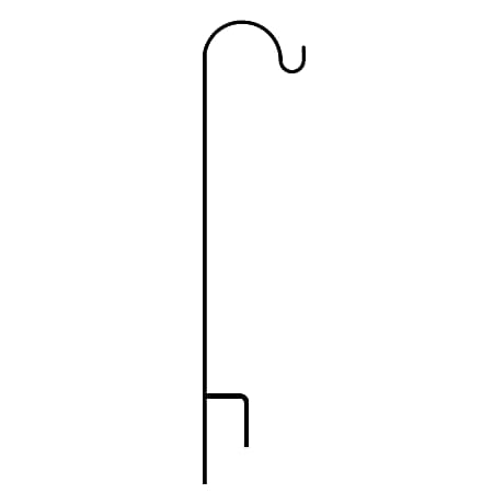 65 in Black Classic Short Single Shepherd Hook
