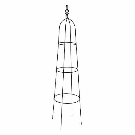 54 in Matte Black Tapered Obelisk w/ Spiral Twist Top