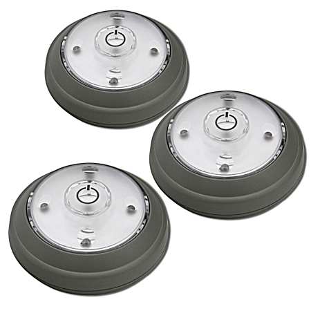 3 Pk. Silver Adjustable Puck Light