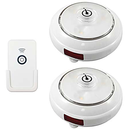 LED Swiveling Puck Light with Remote - White