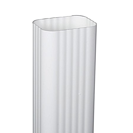10 ft White Vinyl Traditional Downspout