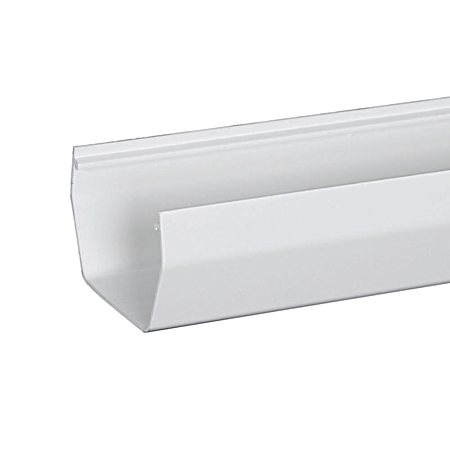 5 in x 10 ft White Vinyl Contemporary Gutter