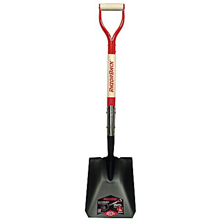 Square Point Shovel w/ Tab Socket & Forward Step Wood Handle & D-Grip