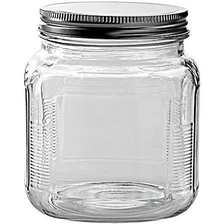 Cracker Jar w/ Brushed Aluminum Lid