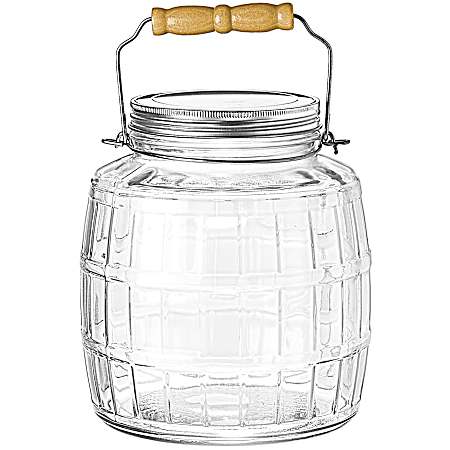 Barrel Jar w/ Brushed Aluminum Lid