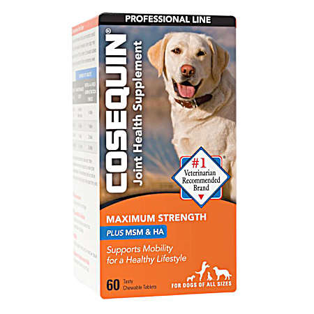 COSEQUIN Maximum Strength Plus MSM & HA Joint Health Supplement for Dogs