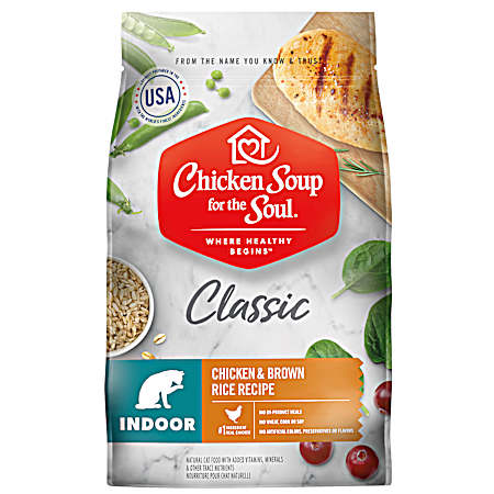 Adult Indoor Chicken & Brown Rice Recipe Dry Cat Food, 4.5 lbs