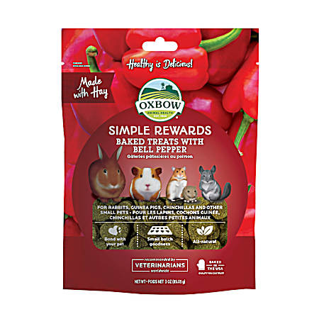 Simple Rewards 3 oz Baked Treats w/ Bell Pepper for Small Pets