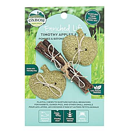 Timothy Apples & Stix Chew Toys for Small Animals