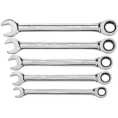 Metric Combination Ratcheting Wrench Set - 5 Pc
