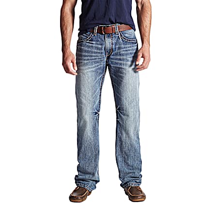 Men's M5 Gambler Medium Wash Slim Fit Straight Leg Denim Jeans