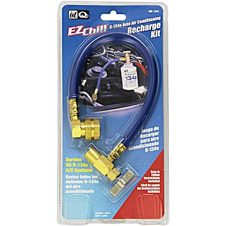 R-134a A/C Recharge Hose w/ Metal Fittings