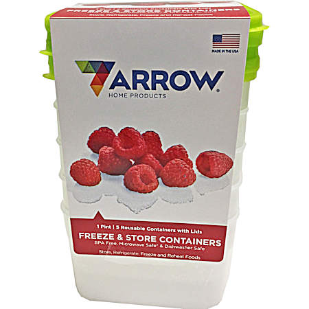 1 pt Freezer Storage Container - 5 Pk