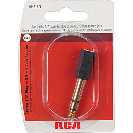 Stereo 1/4 In. Plug to 3.5mm Jack Adapter