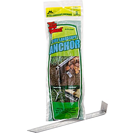 10 in Steel Silver Landscape Stake Kit - 3 Pk