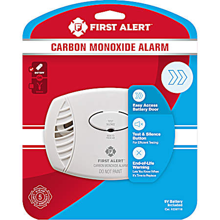 White Battery-Operated Carbon Monoxide Alarm