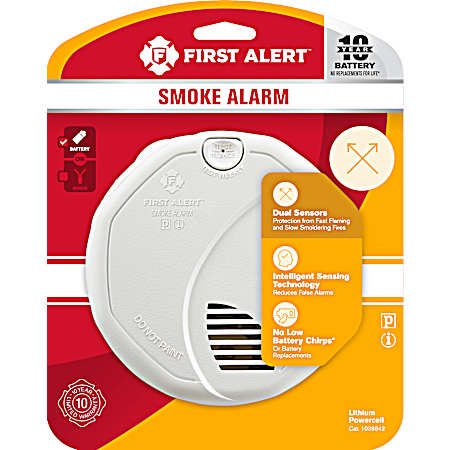 Smoke Alarm With Ionization & Photoelectric Sensors, 10-Year Battery