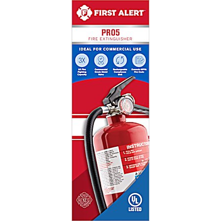 PRO5 Rechargeable Heavy-Duty Plus Fire Extinguisher, Red