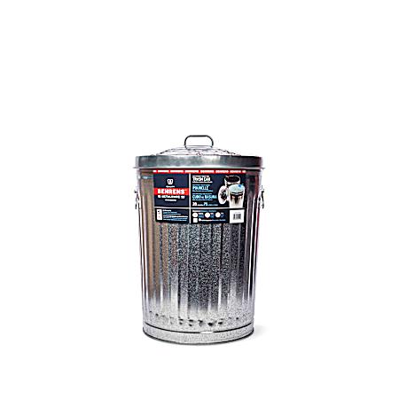 20 gal Silver Galvanized Steel Trash Can w/ Lid