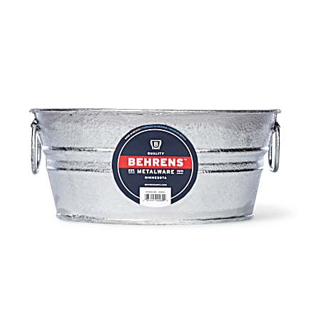 1.5 gal Hot Dipped Steel Mini Round Low Flat Tub