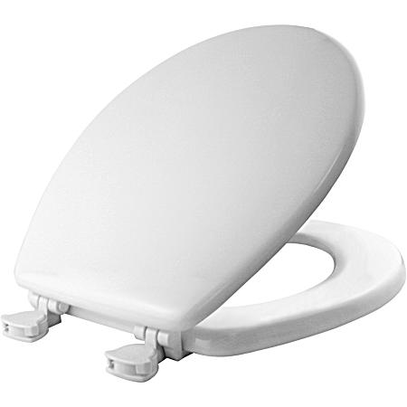 Round Molded Wood Toilet Seat - White