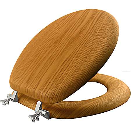 Round Natural Oak Wood Veneer Toilet Seat