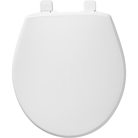 Caswell White Round Plastic Slow-Close Toilet Seat