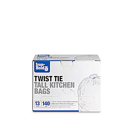 13 Gal. White Kitchen Trash Bags - 140 ct