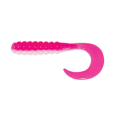 Pink White Curl Tail Grub