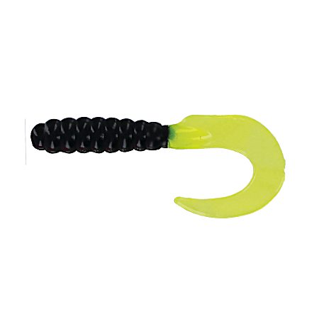 Black Chartreuse Tail Curl Tail Grub