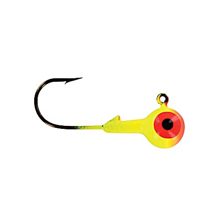 Orange Chartreuse Double Dot Two Color Round Ball Jighead