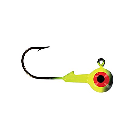 Black Chartreuse Double Dot Two Color Round Ball Jighead