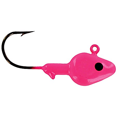 Pink Black Eye Minnow Head Jig