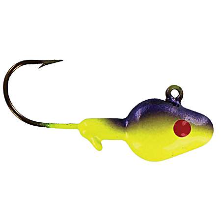 Purple Chartreuse Minnow Head Jig