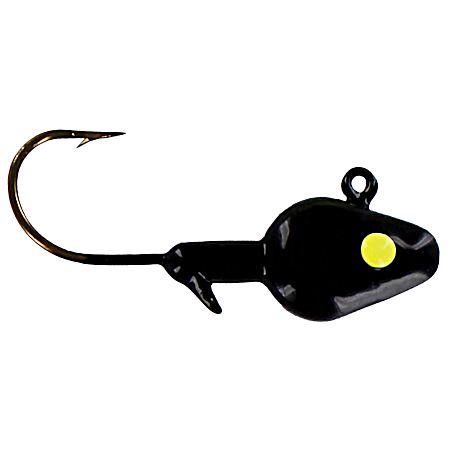 Black Chartreuse Eye Minnow Head Jig