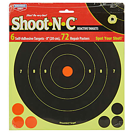 Shoot-N-C 8 in Bull's-Eye Target - 6 Pk