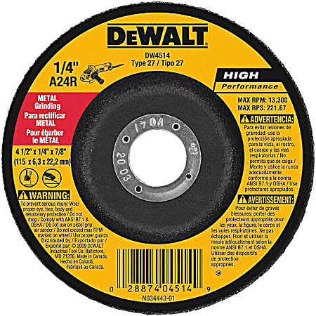 5 Pk. Metal Grinding Wheels