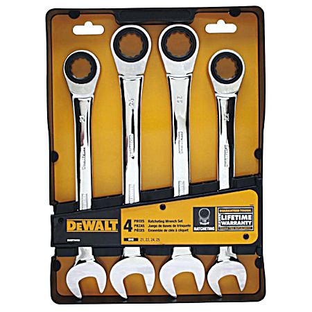 Jumbo Metric Ratcheting Combo Wrench Set - 4 Pk