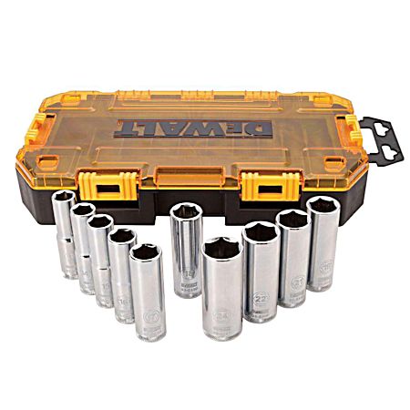 1/2 in. Drive Deep Metric Socket Set - 10 Pc.
