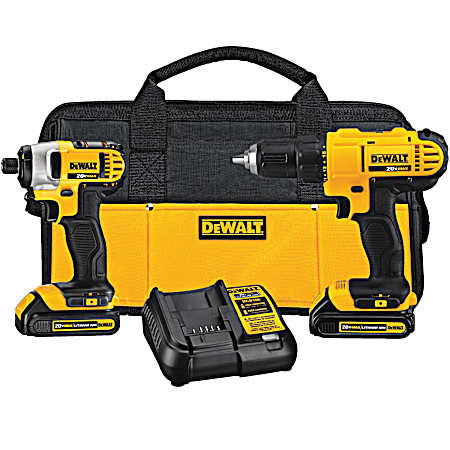 20V MAX Lithium-Ion Cordless Drill/Driver & Impact Driver Combo Kit