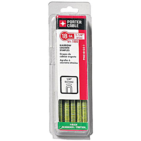 18-Gauge Narrow Crown Staples - 1000 ct.