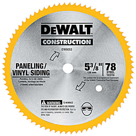 5-3/8 In. 78T Paneling/Vinyl Siding Saw Blade