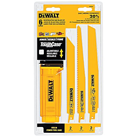 Bi-Metal Recip. Saw Blade Set W/Case - 6 Pc.