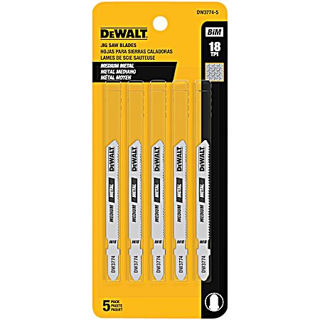 3 In. T-Shank Medium Metal Jig Saw Blade - 5 Pack