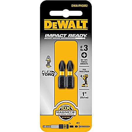 1 in Phillips #3 Impact Ready Bit Tips - 2 Pk