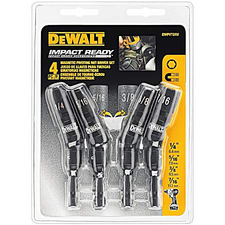 Impact Ready Pivoting Nut Driver Set - 4 Piece